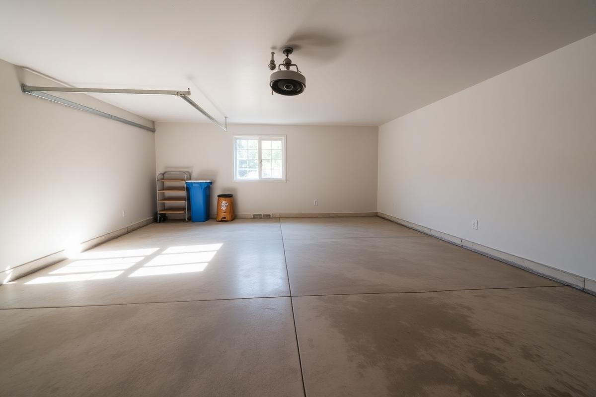 Garage swept clean after a full property cleanout